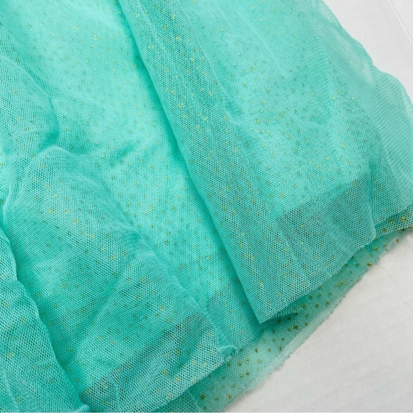Cat & Jack Tutu Skirt Mint & Gold Dot Gold Bow - Picture 4 of 5